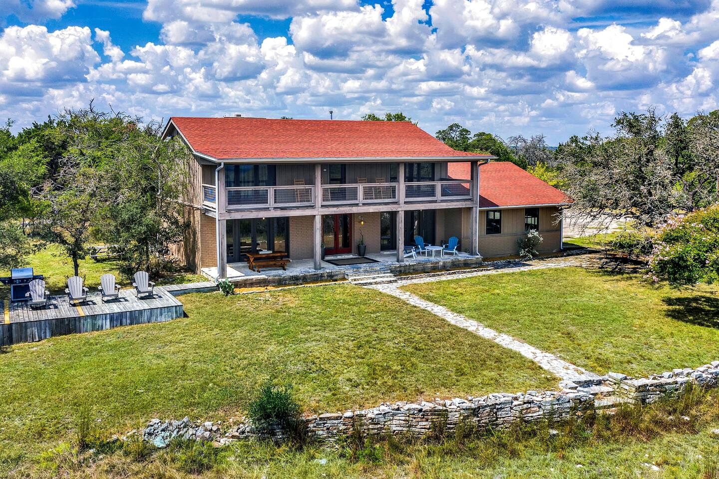 Serene Hilltop Brick Retreat with Panoramic Views Near Fredericksburg, Texas