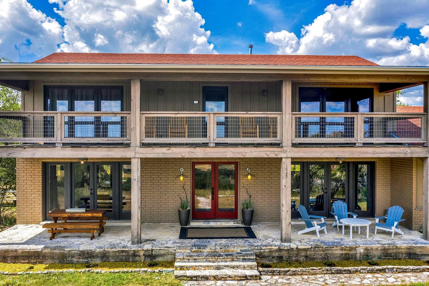 Serene Hilltop Brick Retreat with Panoramic Views Near Fredericksburg, Texas