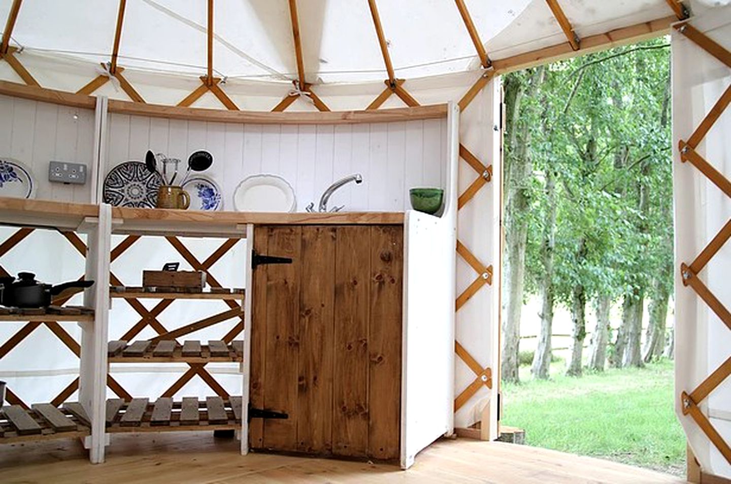 Luxurious Camping Yurt with Private Deck Overlooking the Valley in West Dorset, United Kingdom