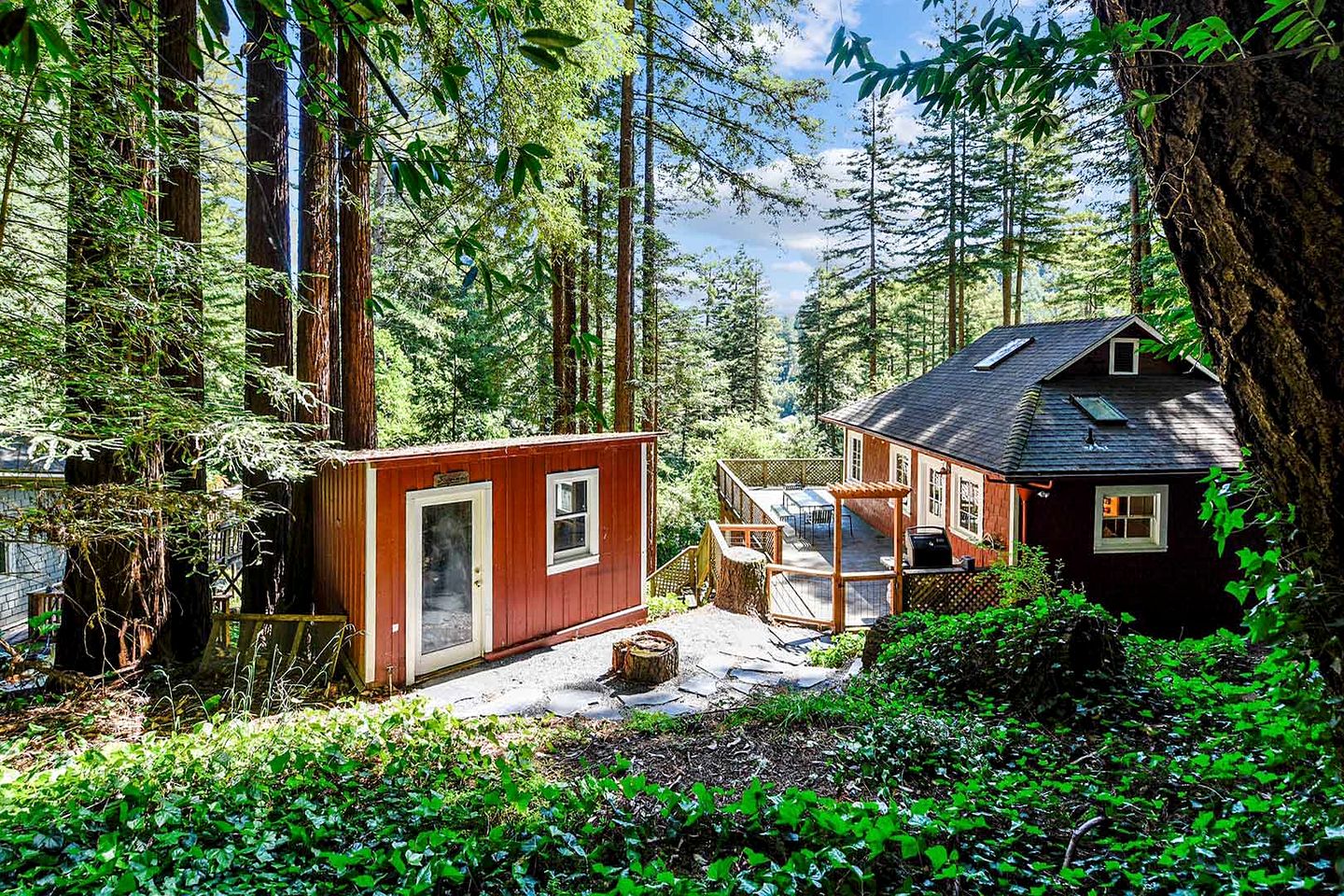 Handsomely Renewed Cabin with Spa Perfect for a Family Escape in Guerneville, California