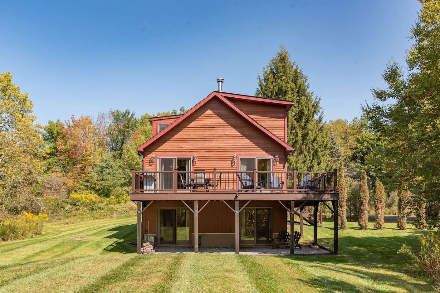 Rustic-Chic Cabin Getaway with Wraparound Deck & Cozy Fireplace in Margaretville, New York