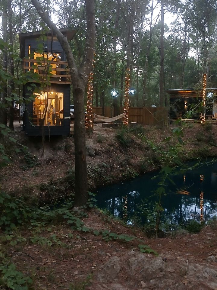 Tranquil Creekside Container with Private Waterfall Near Renaissance Festival | Magnolia, Texas