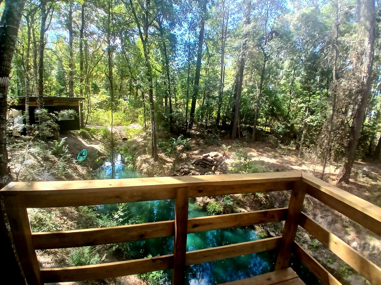 Tranquil Creekside Container with Private Waterfall Near Renaissance Festival | Magnolia, Texas