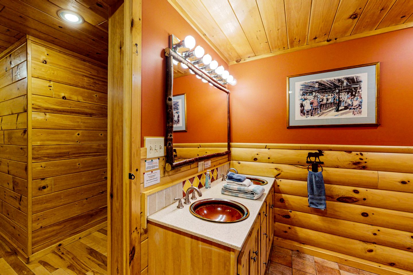 Waterfront Cabin with Private Deck Loaded with Kayaks in Maine