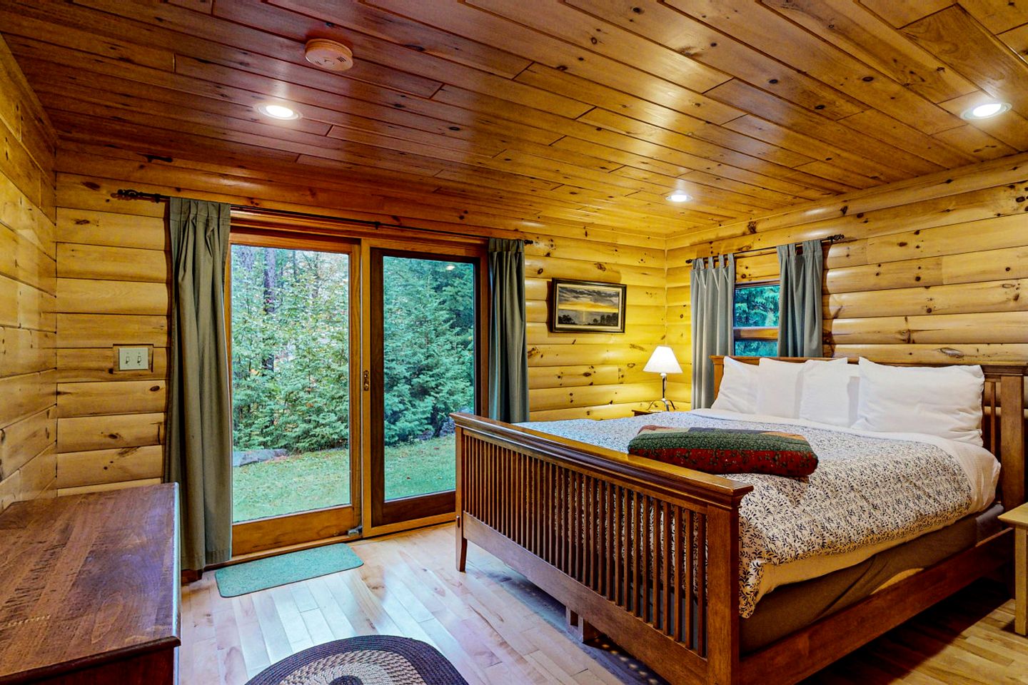 Waterfront Cabin with Private Deck Loaded with Kayaks in Maine