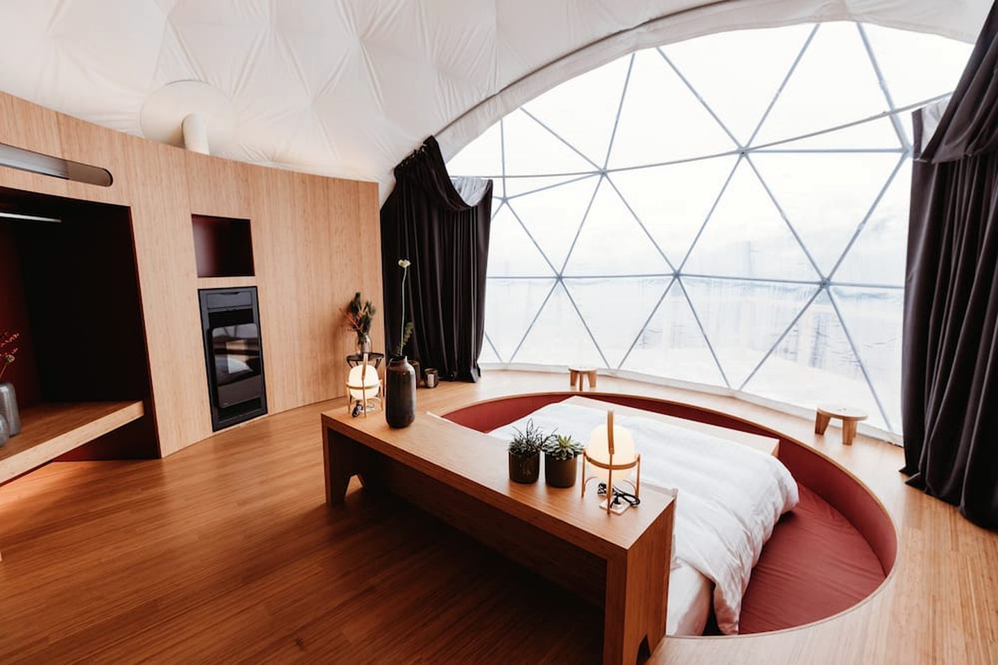 Japanese-Inspired Dome Rental for a Getaway in the Heart of the Alps, Switzerland