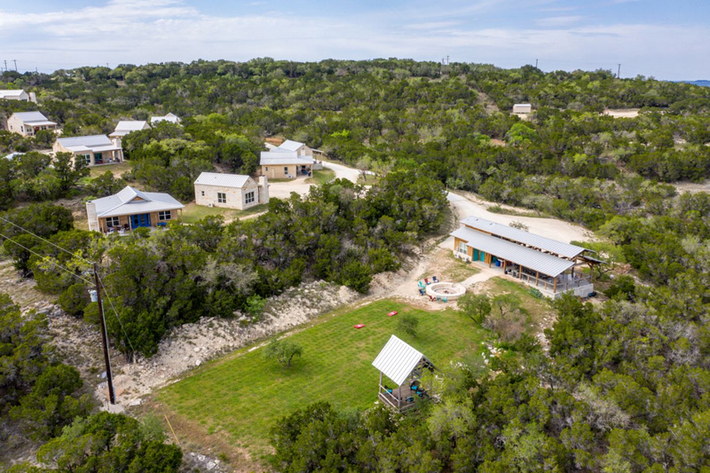 Entire Property Rental for Large Groups Sleeping 40+ Guests with Pool and Fire Pit in Texas Hill Country near Austin, Texas