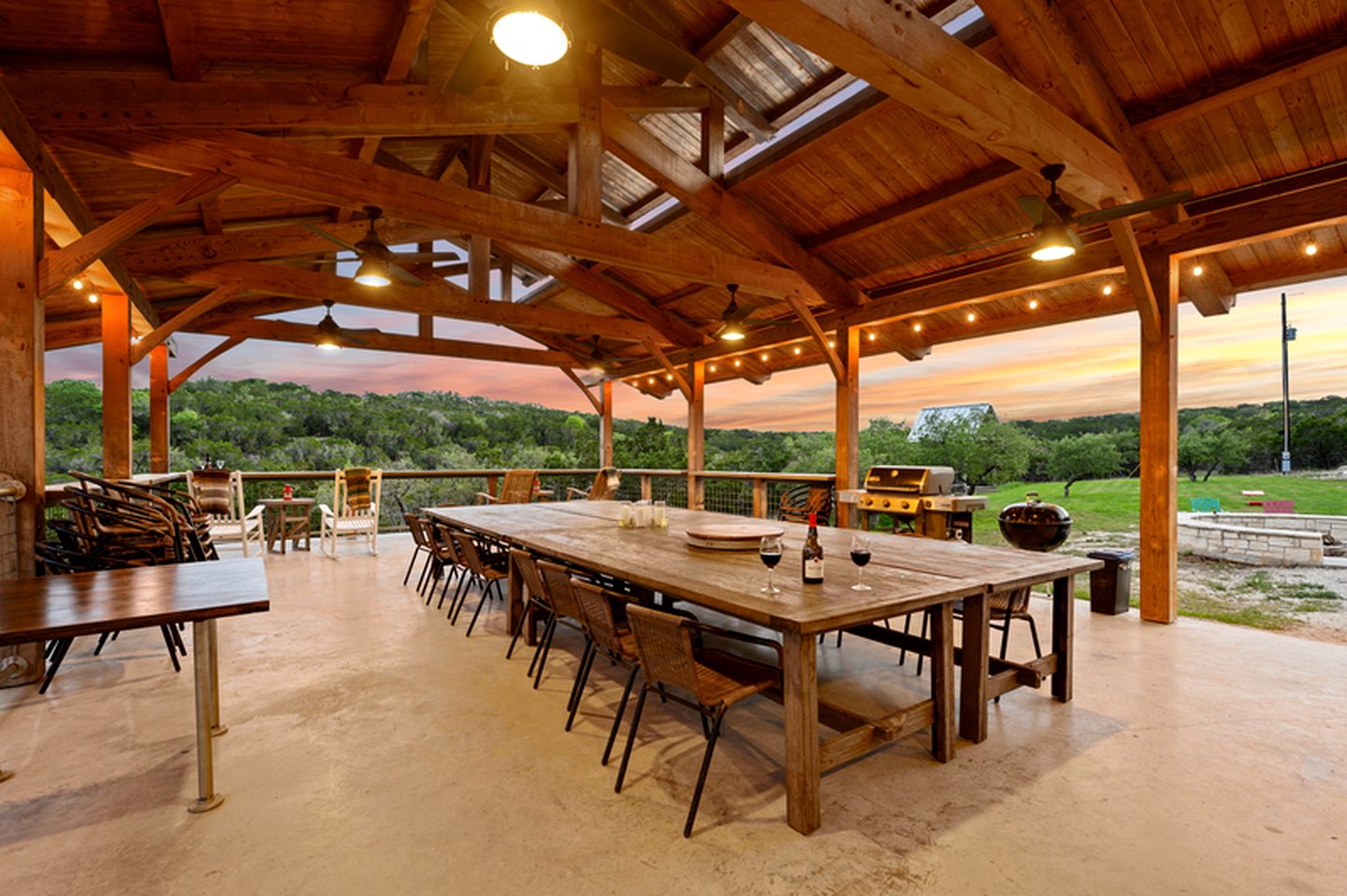 Entire Property Rental for Large Groups Sleeping 40+ Guests with Pool and Fire Pit in Texas Hill Country near Austin, Texas