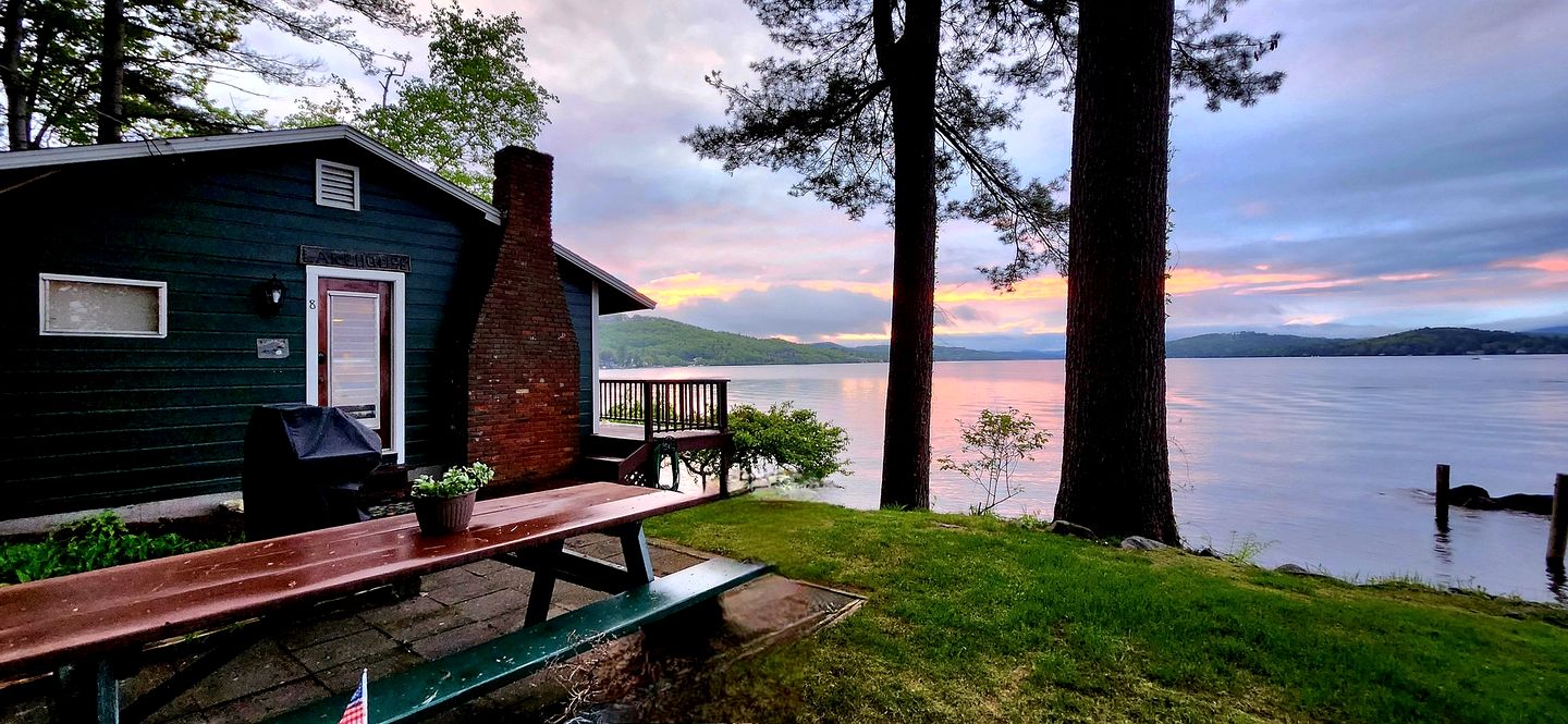 Scenic Lakeside Cabin with Exclusive Boat Dock Near Weirs Beach, Laconia, New Hampshire