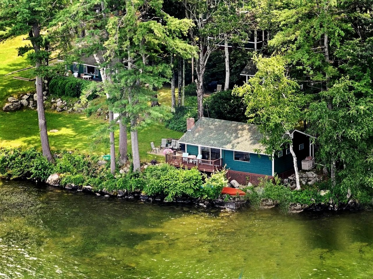 Scenic Lakeside Cabin with Exclusive Boat Dock Near Weirs Beach, Laconia, New Hampshire