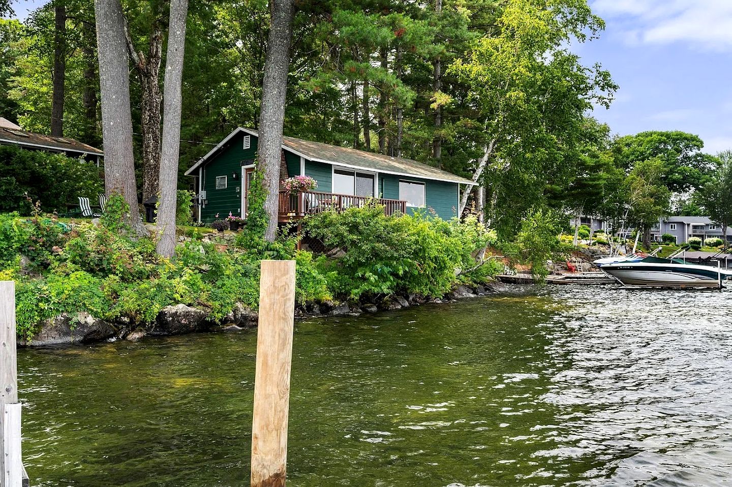 Scenic Lakeside Cabin with Exclusive Boat Dock Near Weirs Beach, Laconia, New Hampshire