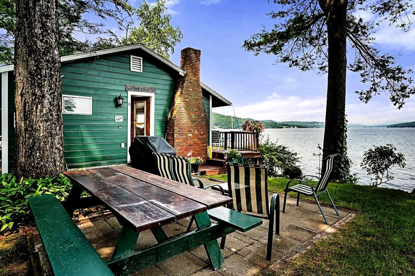 Scenic Lakeside Cabin with Exclusive Boat Dock Near Weirs Beach, Laconia, New Hampshire