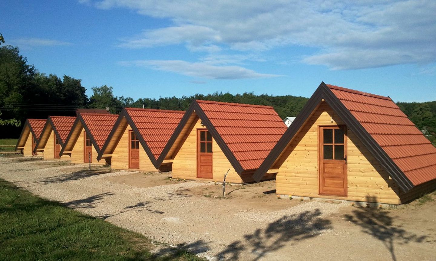 Wooden Huts at Foot of Mount Velebit, Croatia