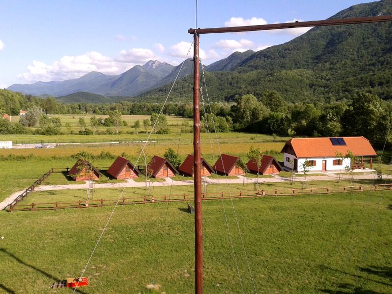 Wooden Huts at Foot of Mount Velebit, Croatia