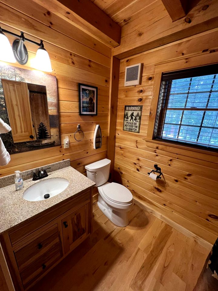 Wooden Lake Cabin Loaded with Kayaks in Maine
