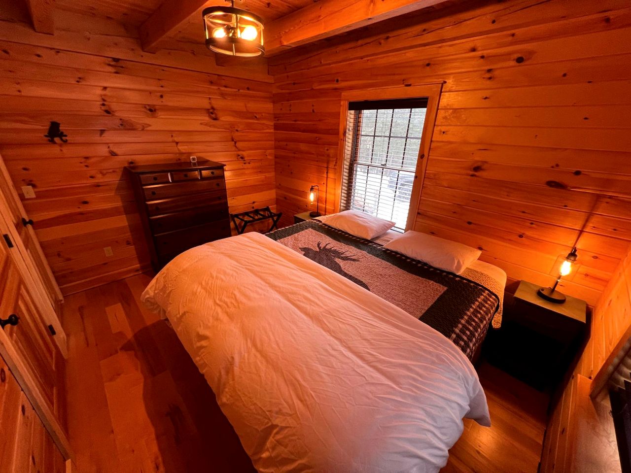 Wooden Lake Cabin Loaded with Kayaks in Maine