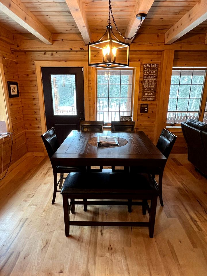 Wooden Lake Cabin Loaded with Kayaks in Maine