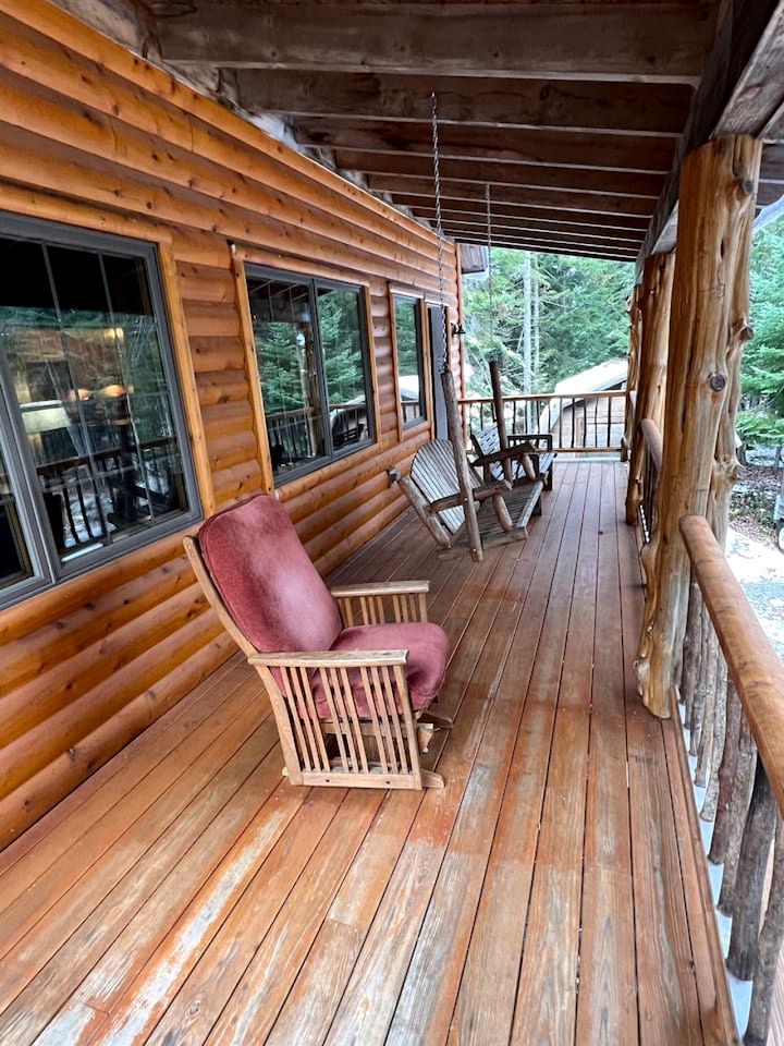 Wooden Lake Cabin Loaded with Kayaks in Maine