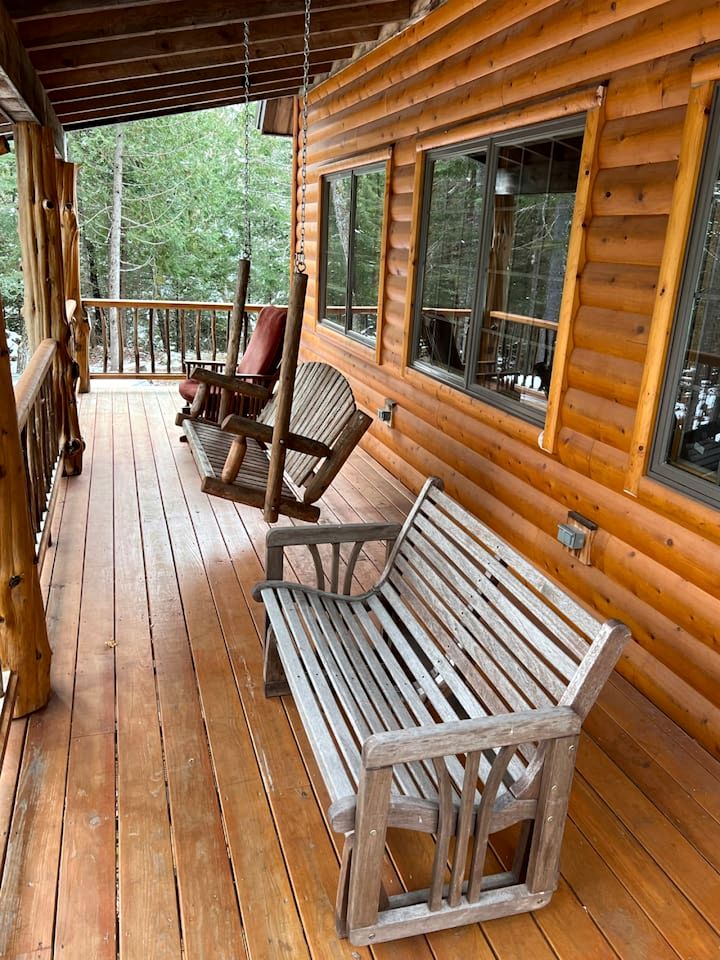 Wooden Lake Cabin Loaded with Kayaks in Maine