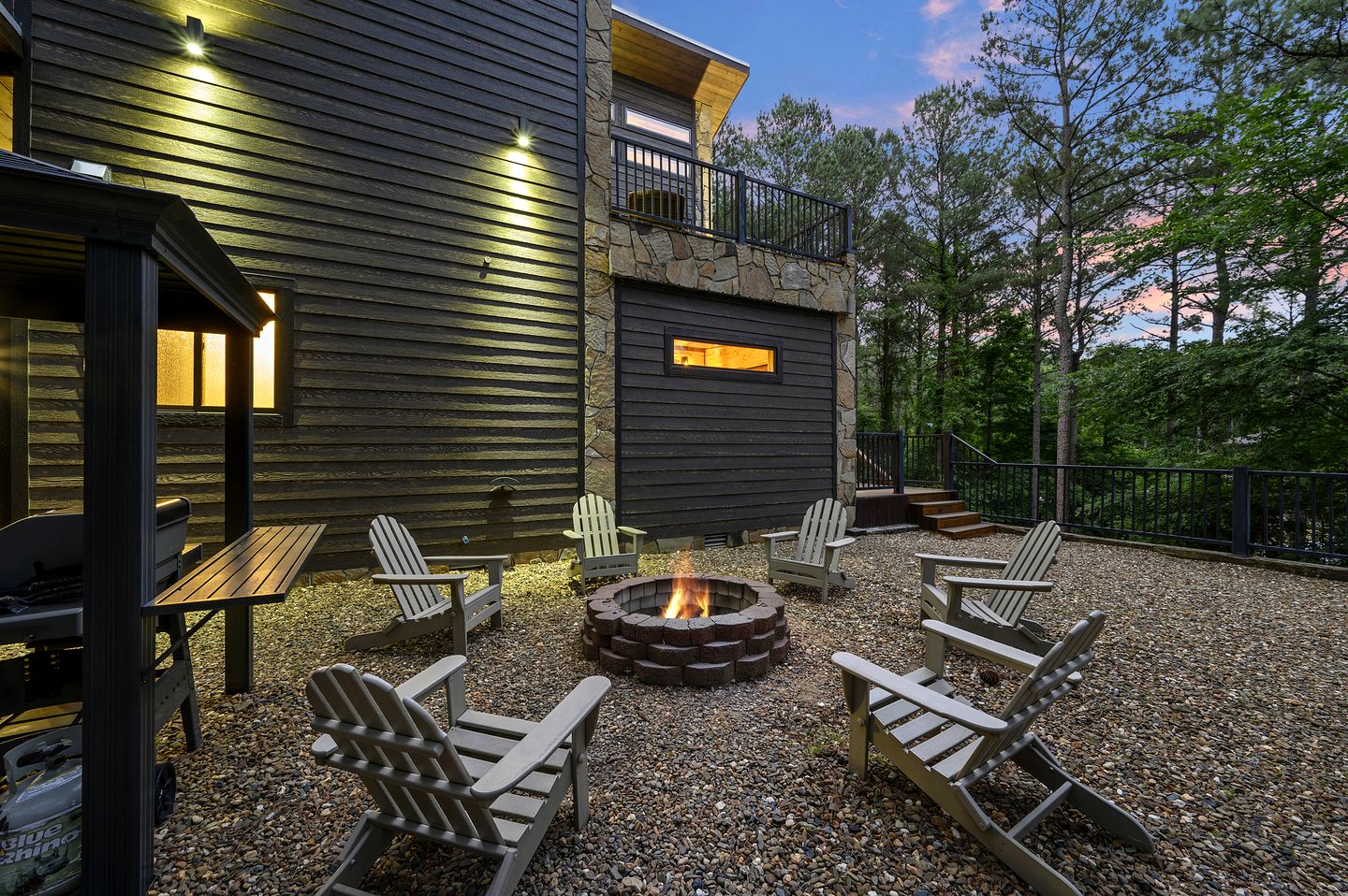 Modern Two-Story Cabin with Hot Tub, Game Loft & Fire Pit in Southeast Oklahoma