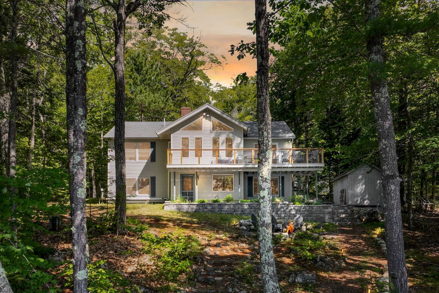 Enchanting Lakefront Cabin Retreat with Hot Tub and Fire Pit on Sebago Lake in Maine