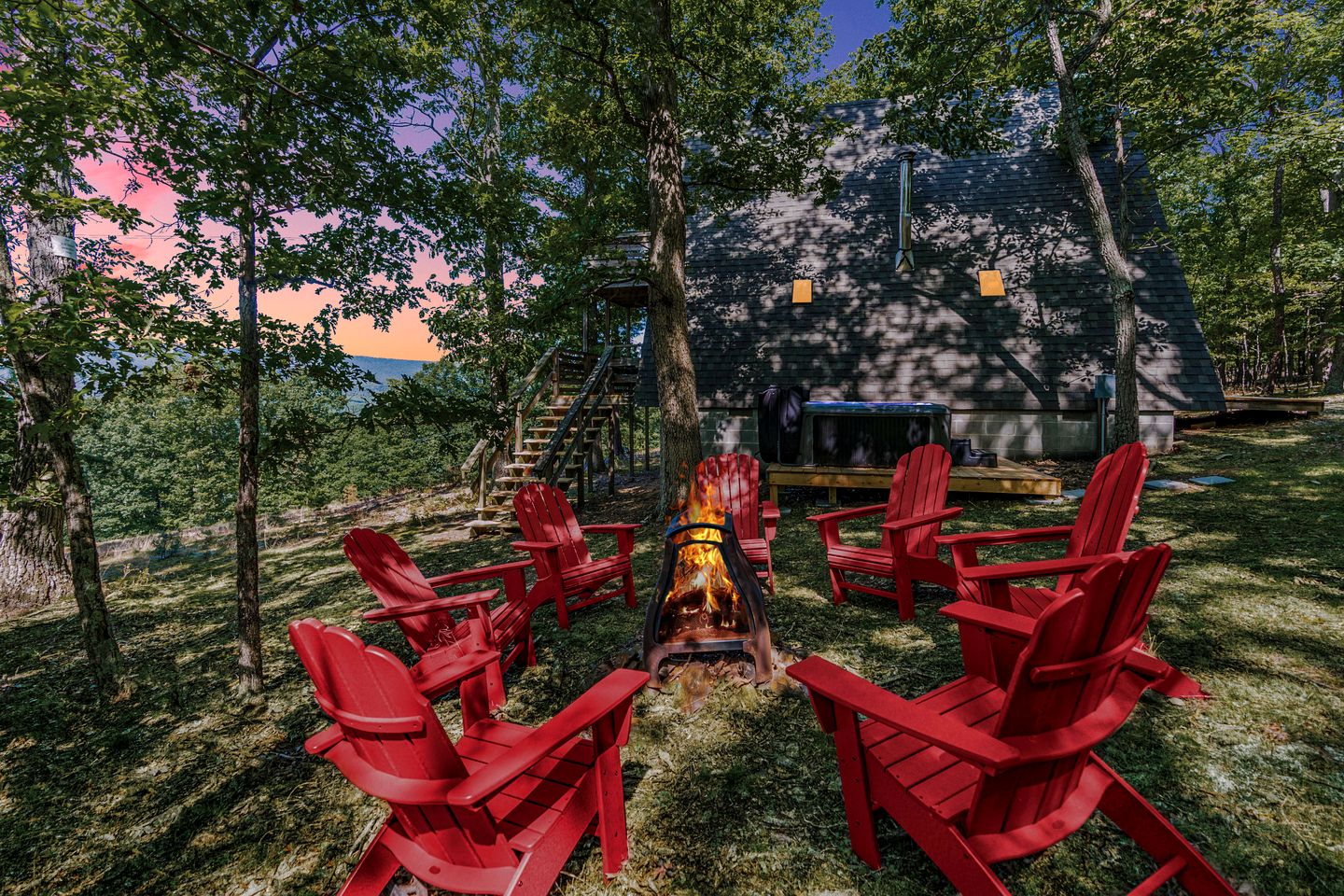 Traditional A-Frame Cabin with Stunning Views, Hot Tub, Deck, Grill and Fire Pit Near Cacapon State Park in Berkeley Springs, WV