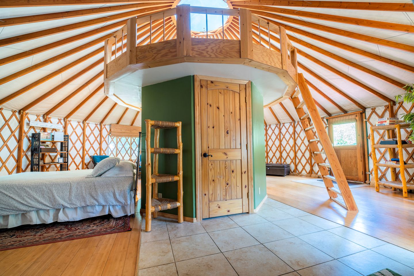 Fully-Outfitted Yurt with a Clawfoot Tub on the Trinity River, Northern California