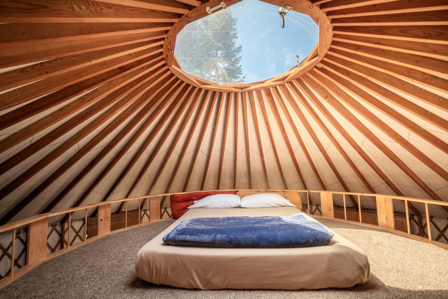 Fully-Outfitted Yurt with a Clawfoot Tub on the Trinity River, Northern California