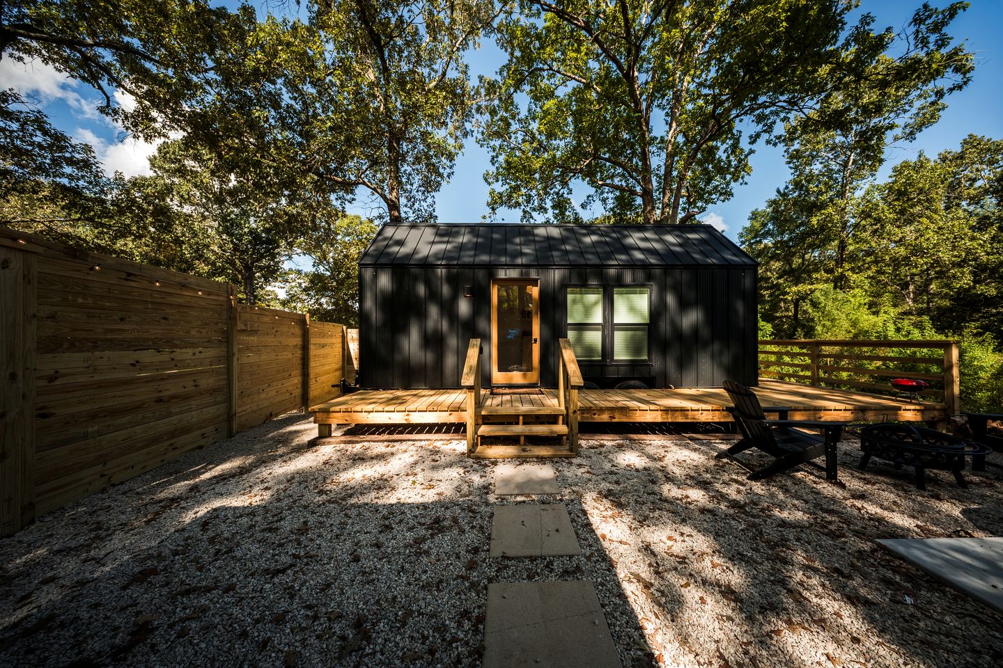 Secluded Tiny Home with Hot Tub, Sauna & Fire Pit near Lake Livingston in Coldspring, Texas